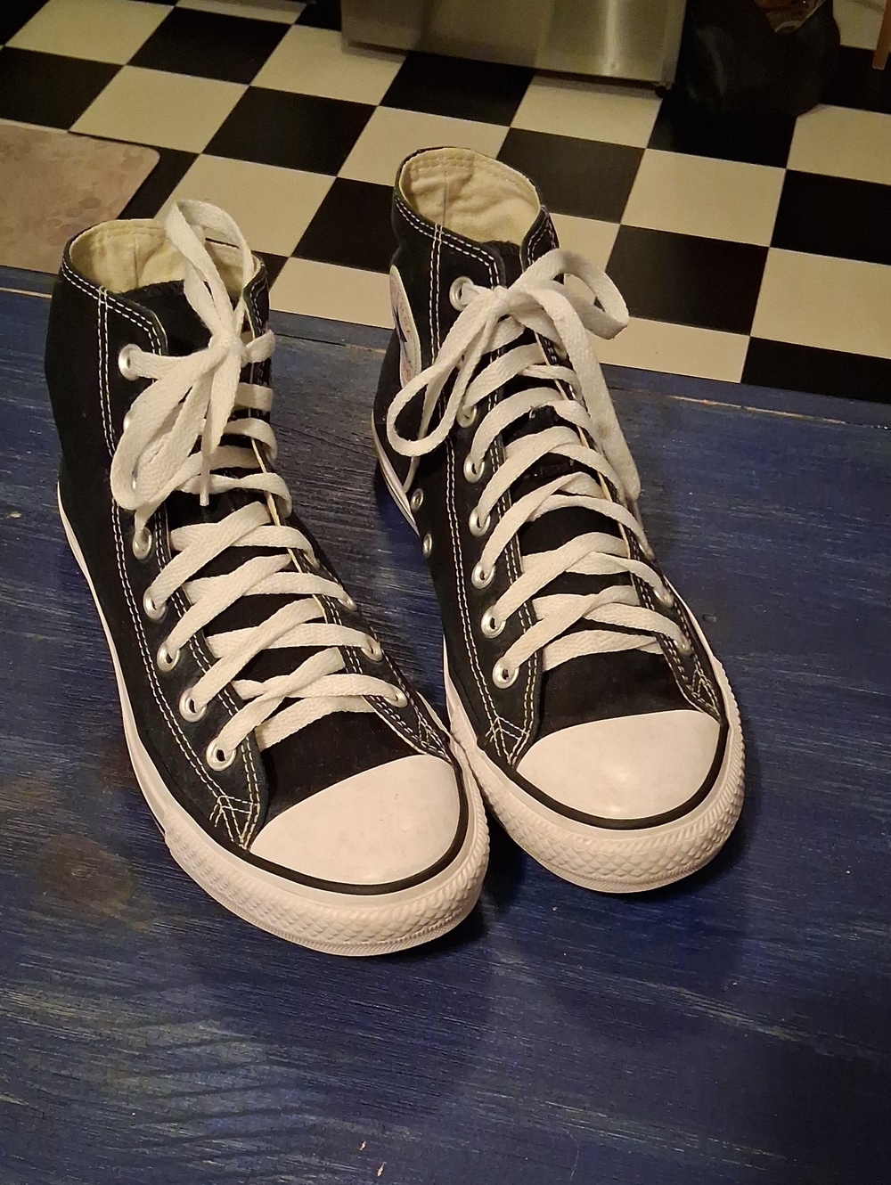 Converse Chuck Taylor Hugh Top Sneakers - Black, Mens 7.5 Womens 9.5